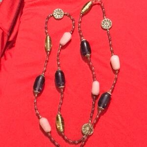 Pink purple bead necklace